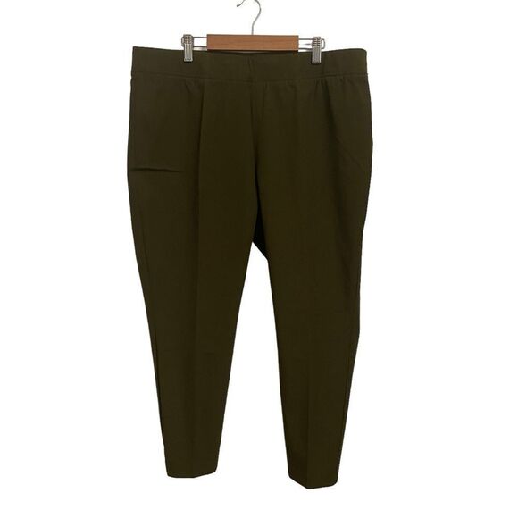 Talbots Plus Petite Olive Green Skinny Ankle Pants Size 16P NWT - Picture 1 of 8